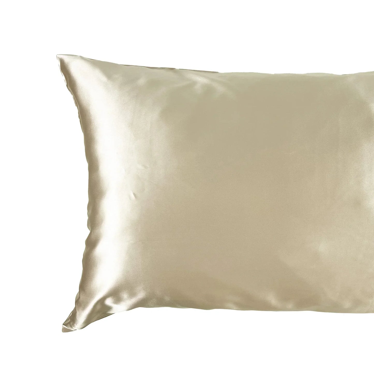 Beige champagne silk pillowcase