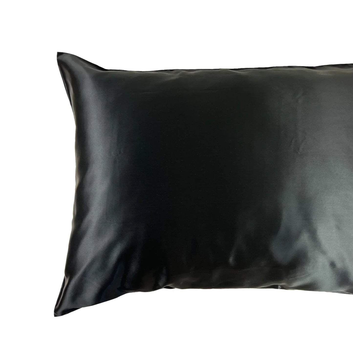 Black silk pillowcase for sleeping