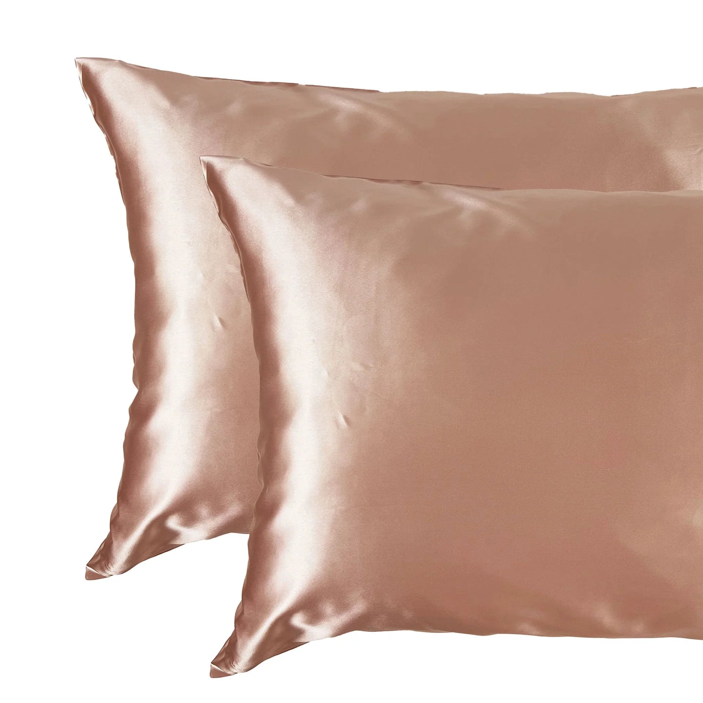 Rose gold silk pillowcase pair – smooth and glossy finish