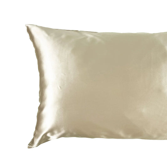 Beige champagne silk pillowcase