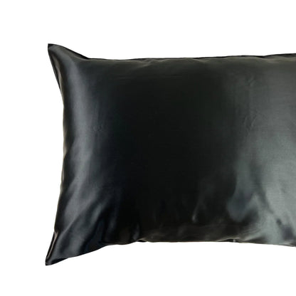 Black silk pillowcase for sleeping