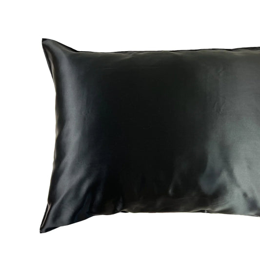 Black silk pillowcase for sleeping
