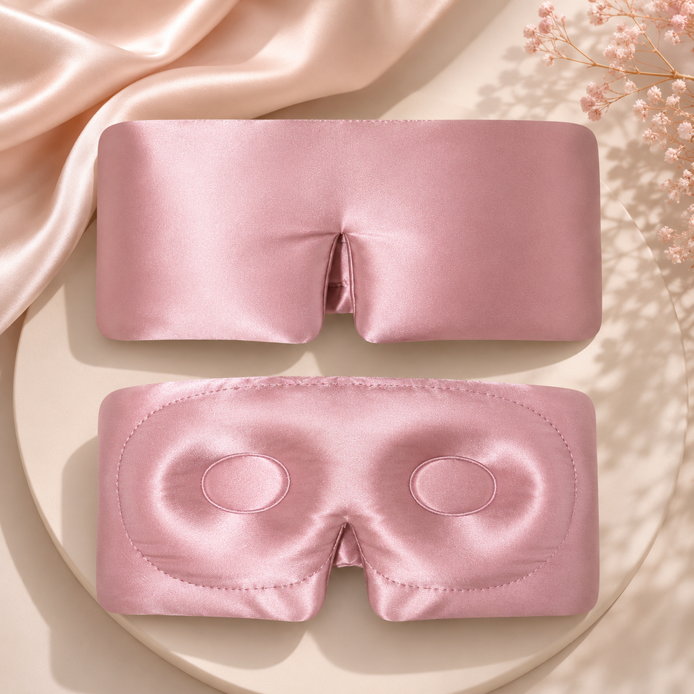 Blush petal 3D mulberry silk eye mask
