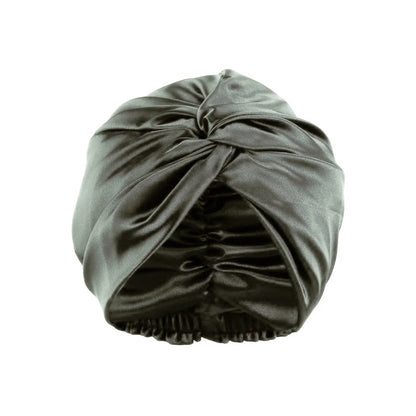 Charcoal grey silk night cap for women