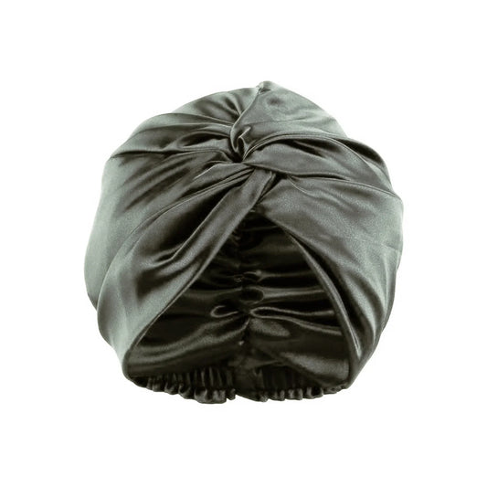 Charcoal grey silk night cap for women