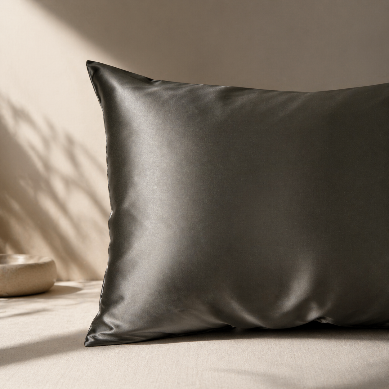 Moonstone Grey mulberry silk pillowcase made from 22 momme pure mulberry silk