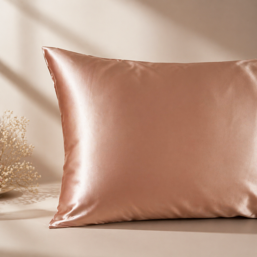 Rose Gold Glow Mulberry Silk Pillowcase