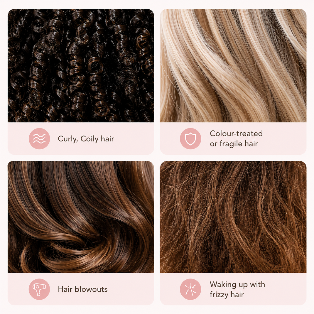 Silk bonnet for curly and frizzy hair protection