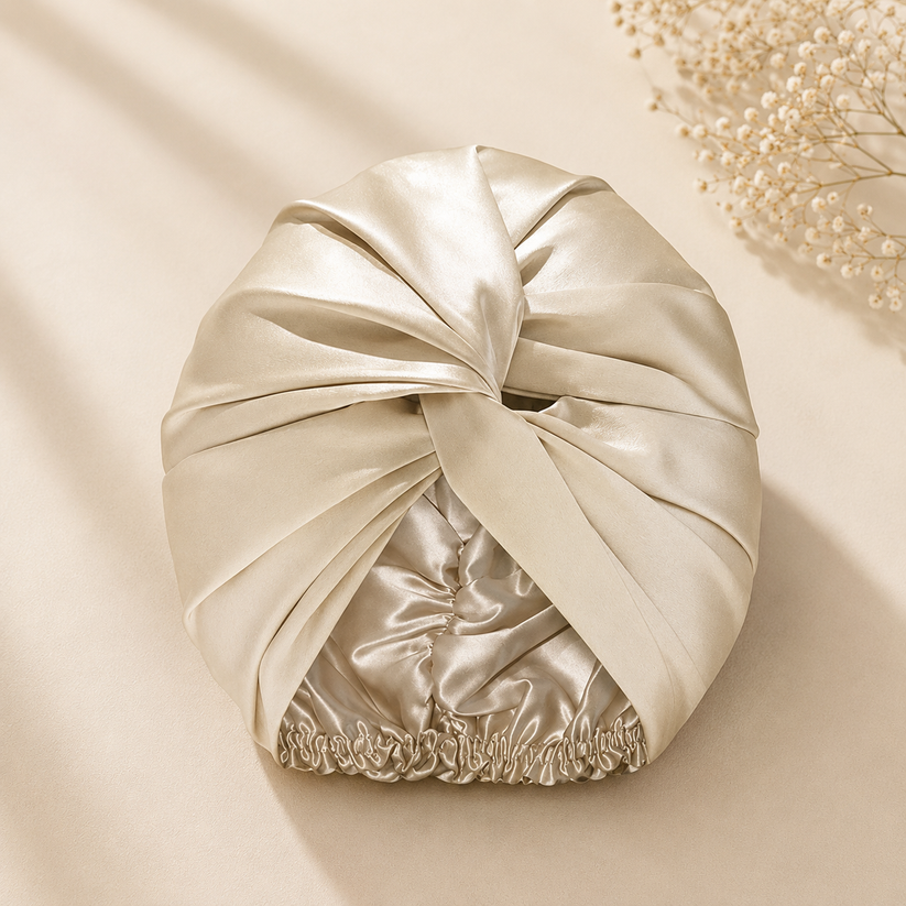 Golden Glow Mulberry Silk Sleep Turban