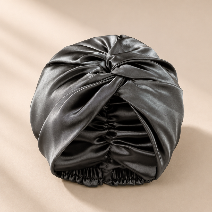 Moonstone Grey Mulberry Silk Sleep Turban