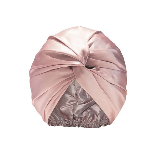 Silk sleep cap – blush pink bonnet for hair protection