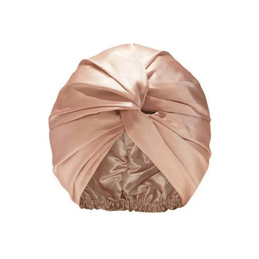 Silk sleep cap – rose gold bonnet for hair protection