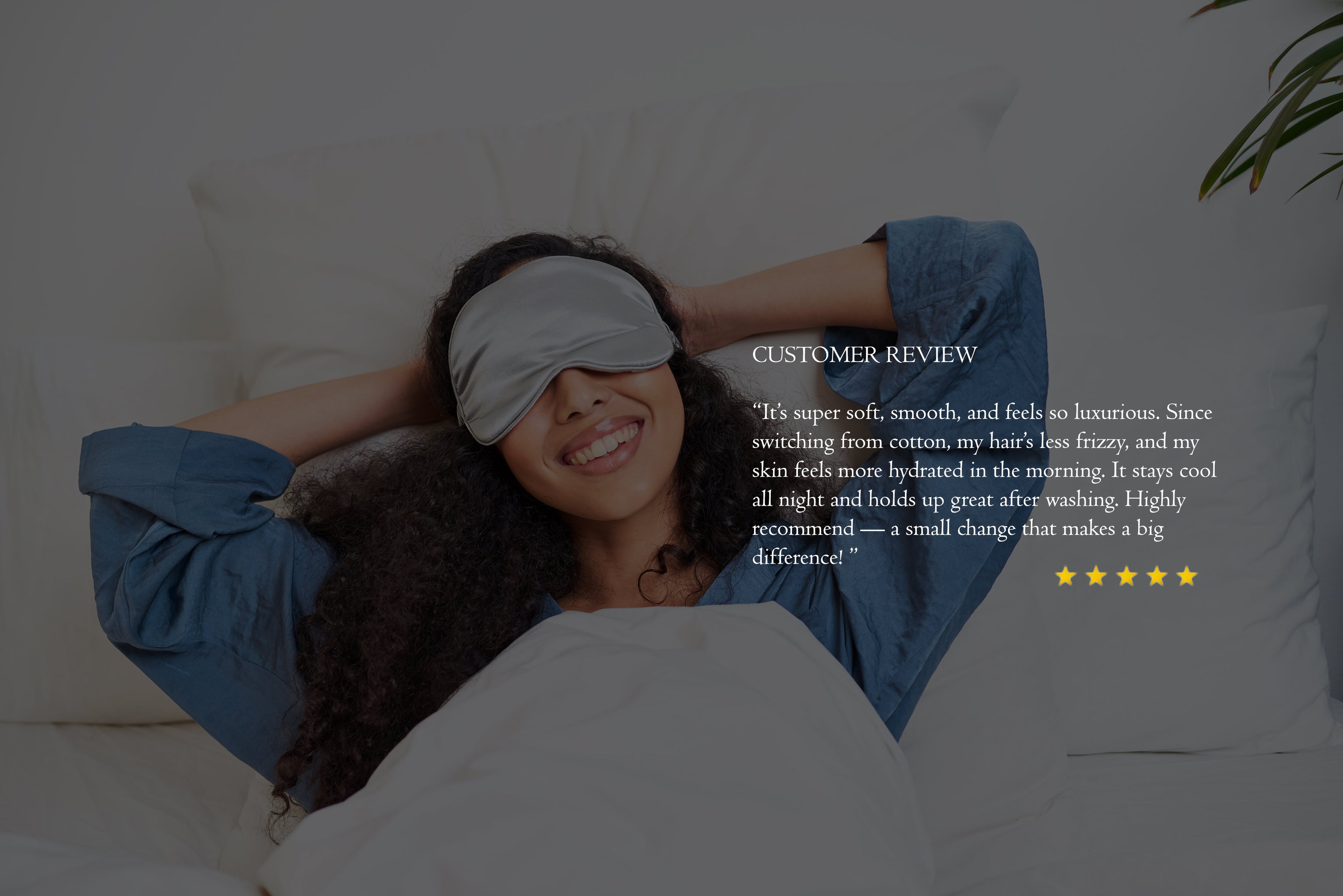 Woman in silk eye mask